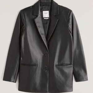 Abercrombie & Fitch Vegan Leather Blazer